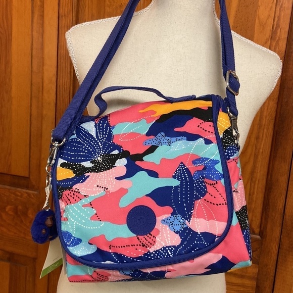 Kipling Live Light Lunch Bag Geometric Design With Monkey NWT - Picture 4 of 13